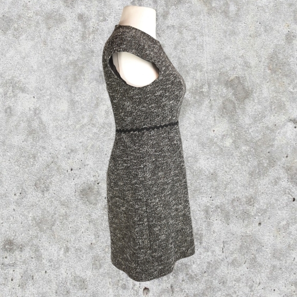 L.K Bennett Boucle Tweed Dress Size 14 RikRak Waist Front Pleat Smart Office - Picture 6 of 11